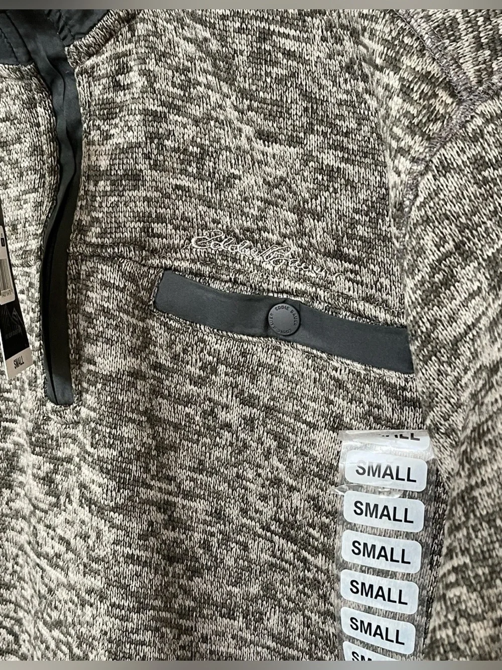 Eddie Bauer Men’s Heather Gray 1/4 Zip Long Sleeve Pullover Fleece Sweater s S